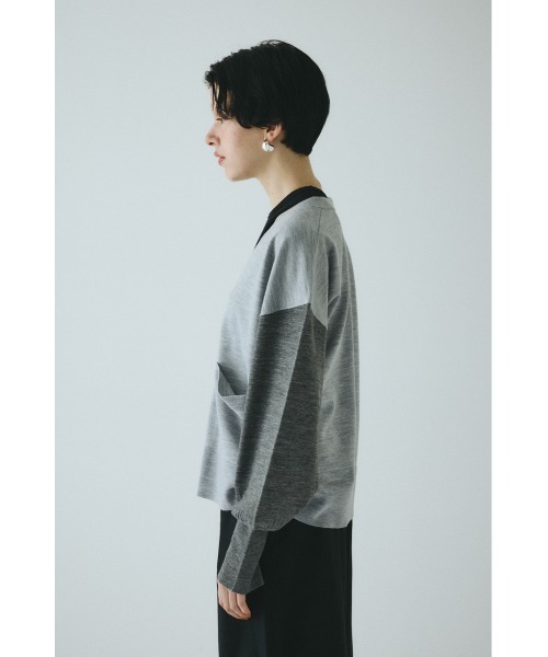 HeRIN.CYE カーディガン Bicolor knit cardigan バイカラーニット