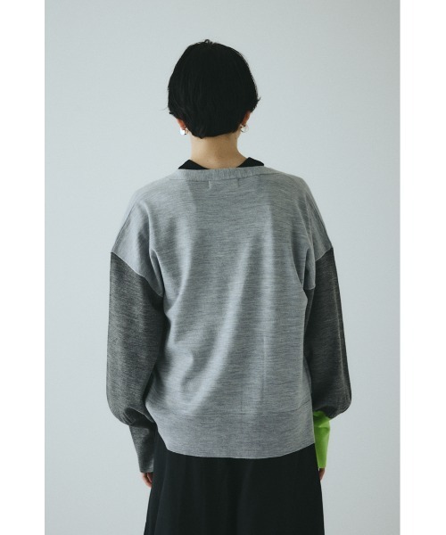 HeRIN.CYE / ヘリンドットサイ | Color block haori カーディガン | F | グレー/ブラック | レディース ヘリンドットサイ HeRIN.CYE ［予約］Color block sheer cardigan （L