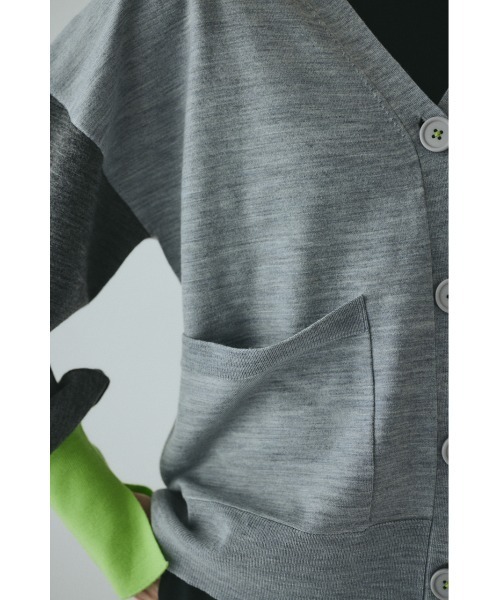 HeRIN.CYE カーディガン Bicolor knit cardigan バイカラーニット