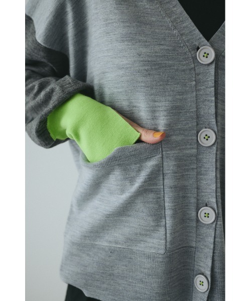 HeRIN.CYE カーディガン Bicolor knit cardigan バイカラーニット