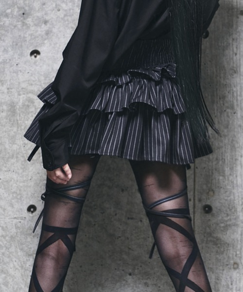 Amilige（アミリージュ） パンツ ハイウエストエンブレムボタン付き