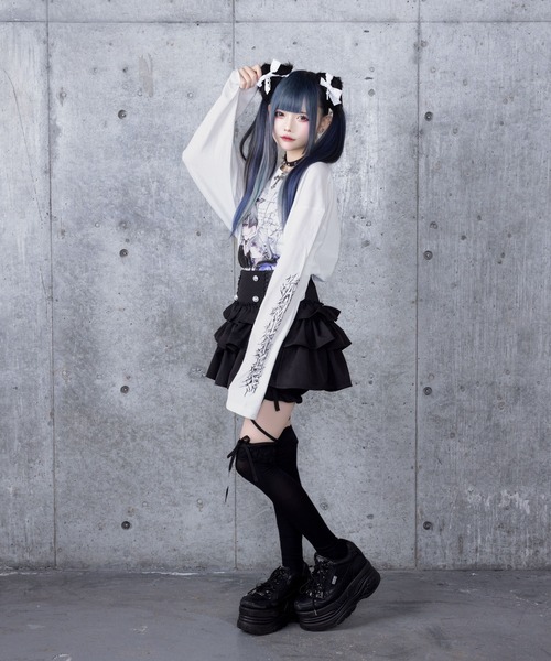 Amilige ハイウエストエンブレムボタン付きフリルパンツ ハイウエストエンブレムボタン付きフリルパンツ（その他パンツ