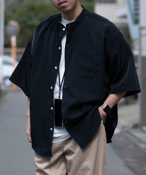 「JOHN'S CLOSET」 「HALHAM」7分袖シャツ MEDIUM グリーン メンズ_画像9