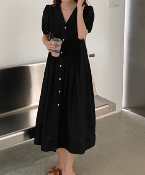 「a lot of love」 半袖ワンピース FREE ブラック レディース_画像3