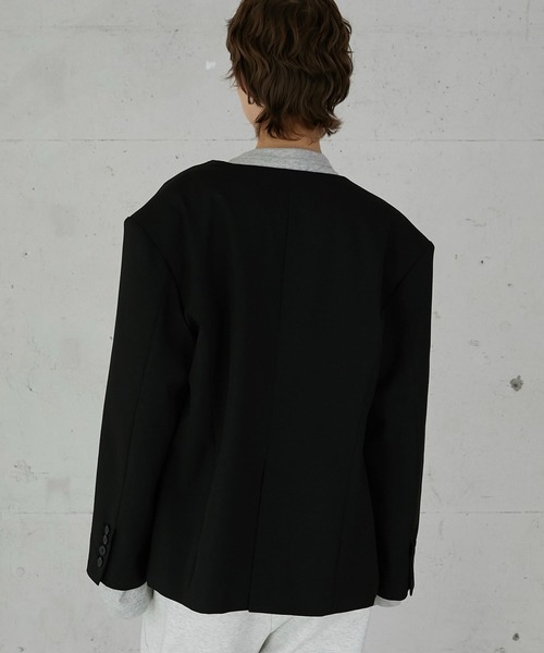 新品 【LA PEAU DE GEM】no collar hole jakcet no collar hole jacket – LA PEAU DE GEM