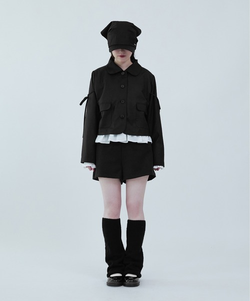 ジャケット・アウター pleats frill jacket & ribbon skirt pants epine pleats frill jacket（gray）