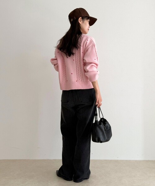 fredy emue（フレディエミュ） ニット セーター ハート刺繍柄編み