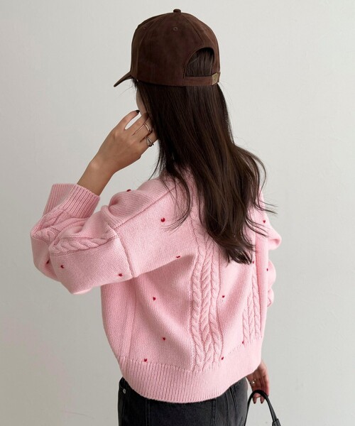 fredy emue（フレディエミュ） ニット セーター ハート刺繍柄編み