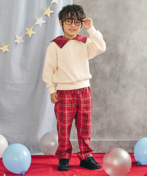 apres les cours（アプレレクール） パンツ 「リンク」フロントボタン  