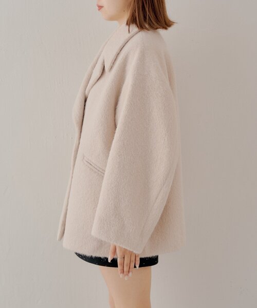 Chico（チコ） コート アウター 金釦シャギールーズコート レディース