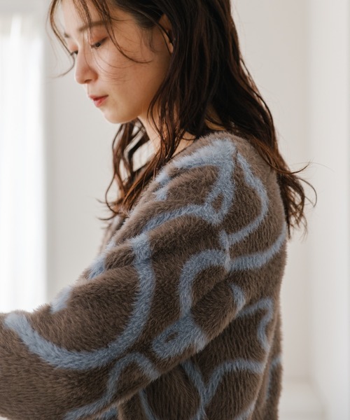 「Kastane」 ニットカーディガン FREE グレー レディース_画像7