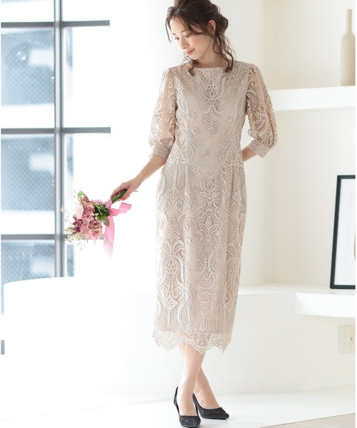 「PREFERIR」 半袖ワンピース MEDIUM ネイビー レディース_画像2