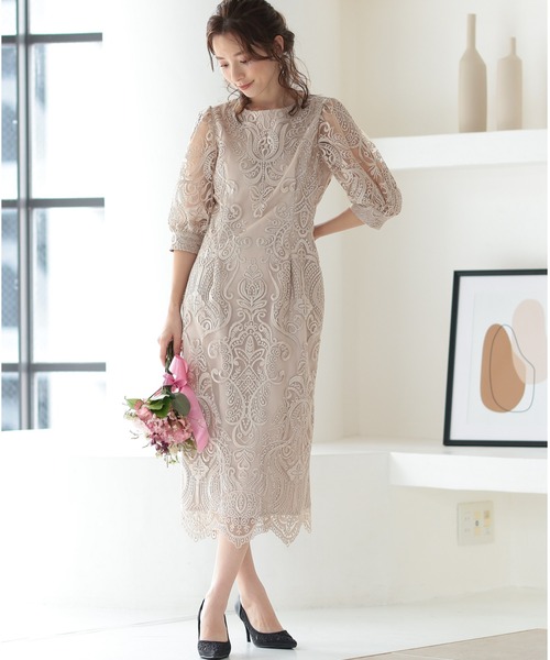 「PREFERIR」 半袖ワンピース MEDIUM ネイビー レディース_画像3