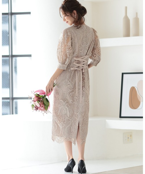 「PREFERIR」 半袖ワンピース MEDIUM ネイビー レディース_画像5