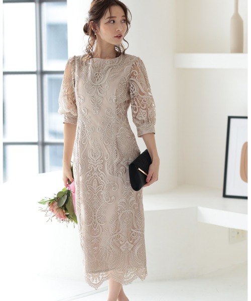 「PREFERIR」 半袖ワンピース MEDIUM ネイビー レディース_画像8