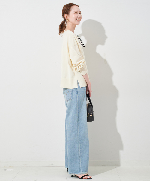 「SLOBE IENA」 長袖ニット FREE サックスブルー レディース_画像3