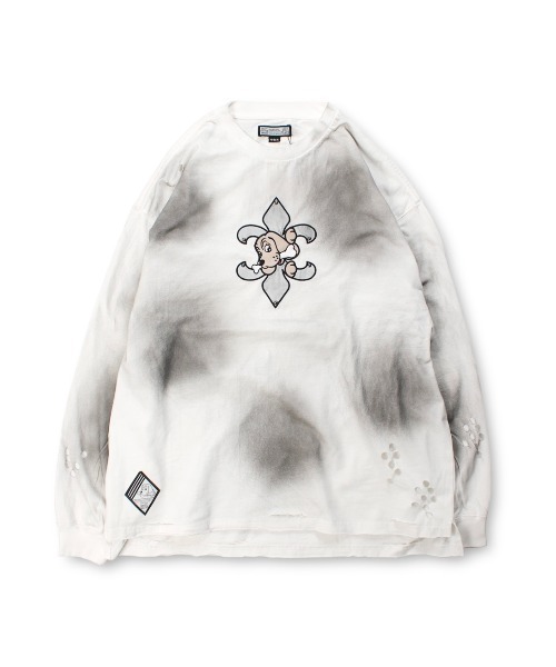 GALFY（ガルフィー） tシャツ 「GALFY」ぼろぼろロゴ百合の紋ロンTee