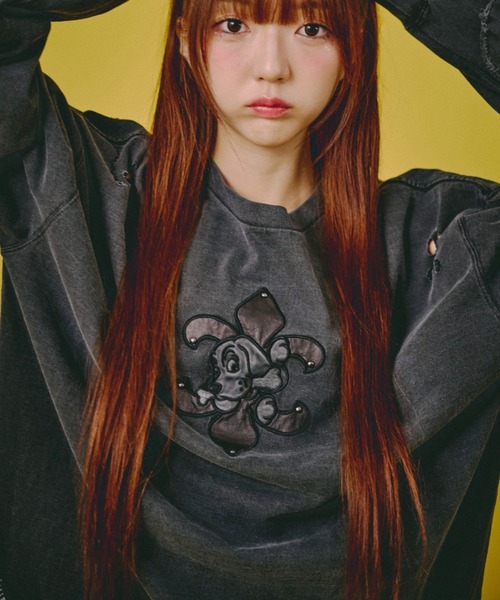 GALFY（ガルフィー） tシャツ 「GALFY」ぼろぼろロゴ百合の紋ロンTee