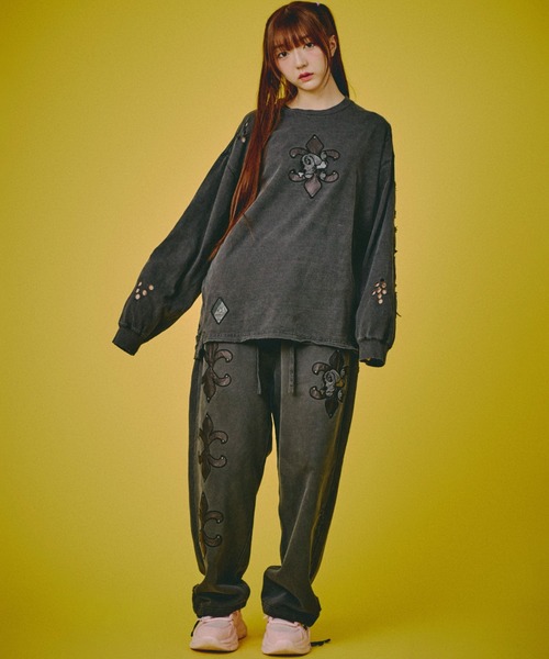 GALFY（ガルフィー） tシャツ 「GALFY」ぼろぼろロゴ百合の紋ロンTee