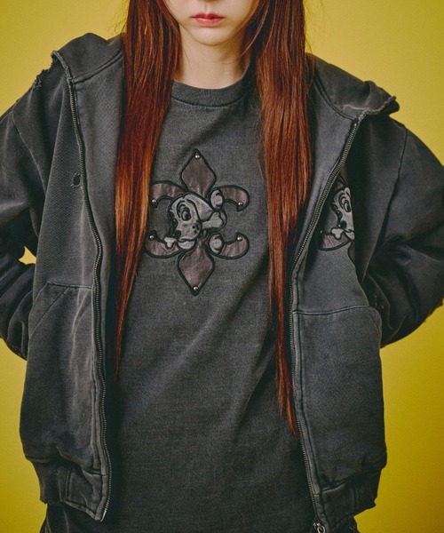 GALFY（ガルフィー） tシャツ 「GALFY」ぼろぼろロゴ百合の紋ロンTee