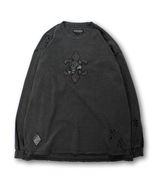 GALFY（ガルフィー） tシャツ 「GALFY」ぼろぼろロゴ百合の紋ロンTee