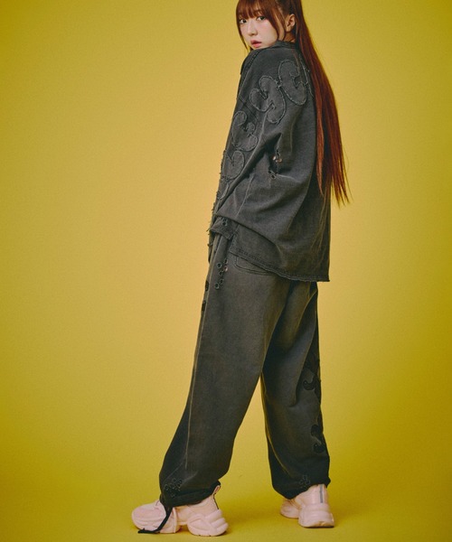 GALFY（ガルフィー） tシャツ 「GALFY」ぼろぼろロゴ百合の紋ロンTee