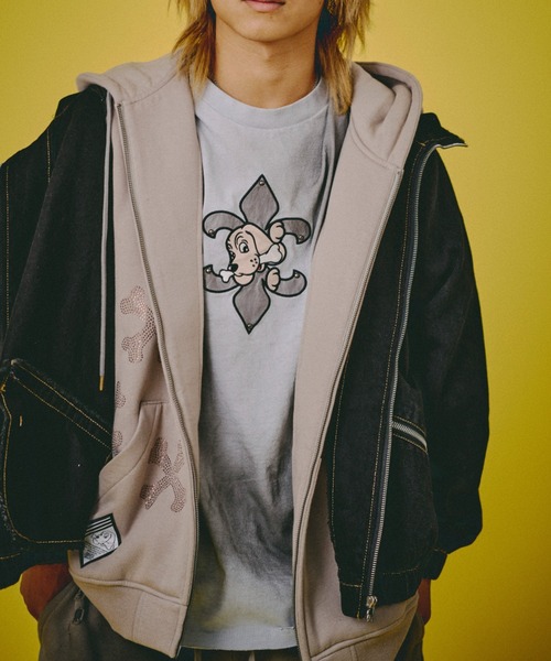 GALFY（ガルフィー） tシャツ 「GALFY」ぼろぼろロゴ百合の紋ロンTee