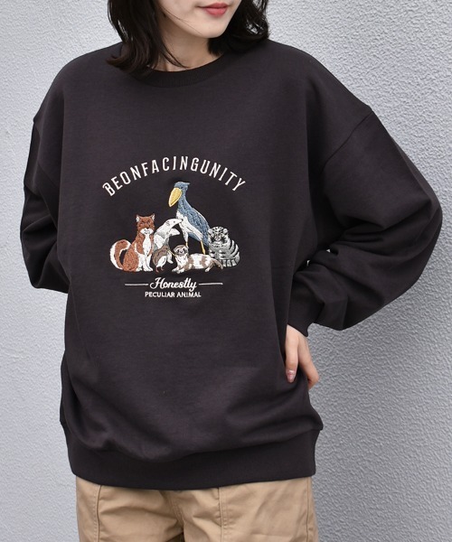 Bleu Bleuet（ブルーブルーエ） トレーナー スウェット アニマル刺繍