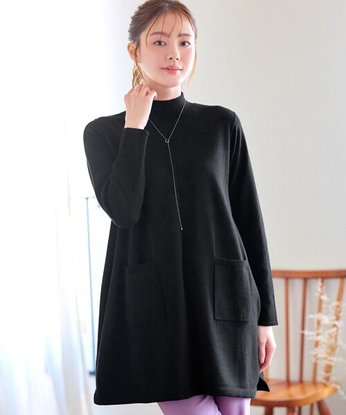 Tiaclasse ニット セーター ポケット付きニットチュニック レディース