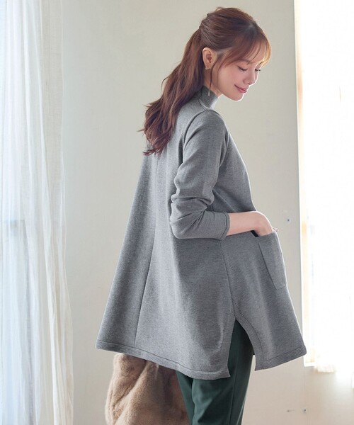 Tiaclasse ニット セーター ポケット付きニットチュニック レディース