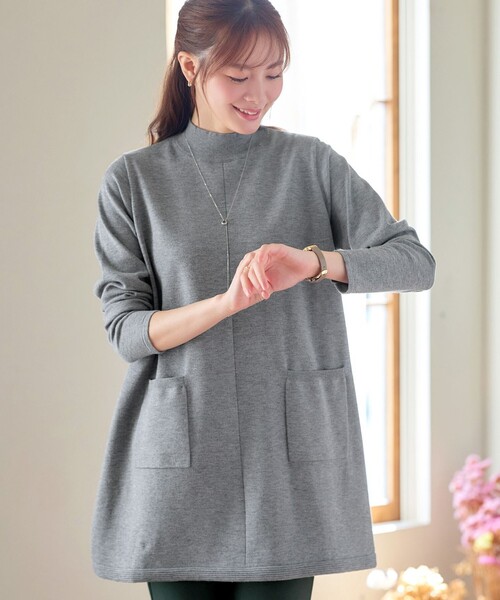 Tiaclasse ニット セーター ポケット付きニットチュニック レディース