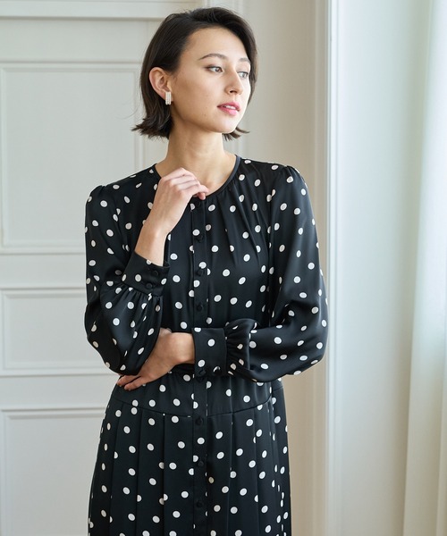 ANAYI（アナイ） 7分袖ワンピース 38 ブラック レディース : ZOZOTOWN