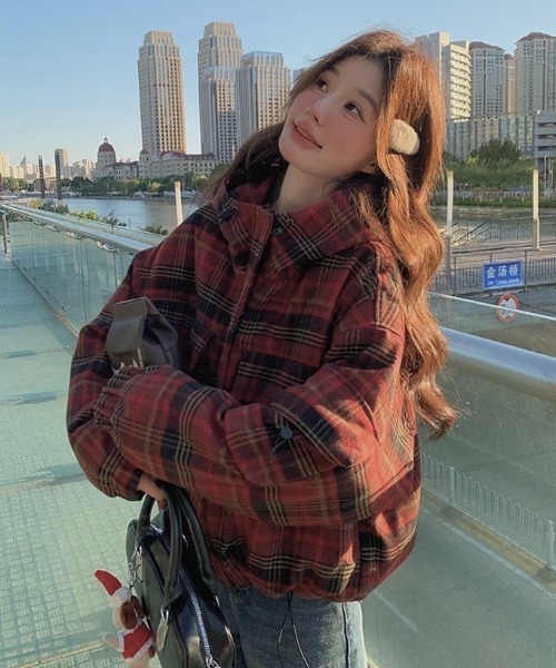 チェック柄　　ダウンコート　羽毛ジャケット　80%ダウンのコート チェック柄 ダウンコート 羽毛ジャケット 80%ダウンのコート 【公式通販】