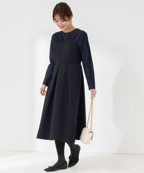 【なな】René ダークグレー 長袖ワンピース 38 Qoo10 ダークエンジェル ふんわり暖かW起毛マキシワンピ 無地 ロ