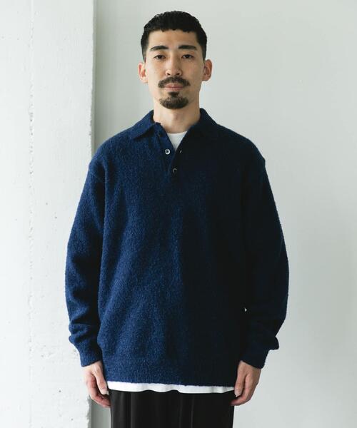 【美品】Drumohr ニットポロシャツ 52 NAVY 美品】Drumohr ドルモア ガーメントダイ ニットポロシャツ - メルカリ