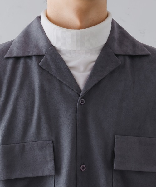 「epnok」 長袖シャツ LARGE チャコールグレー メンズ_画像5