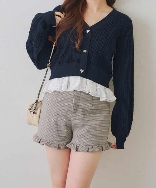 AD2024 25SS ジップフリルパンツ SALON adam et ropé(サロン アダム エ ロペ) / [25SS]GENTLE SILK