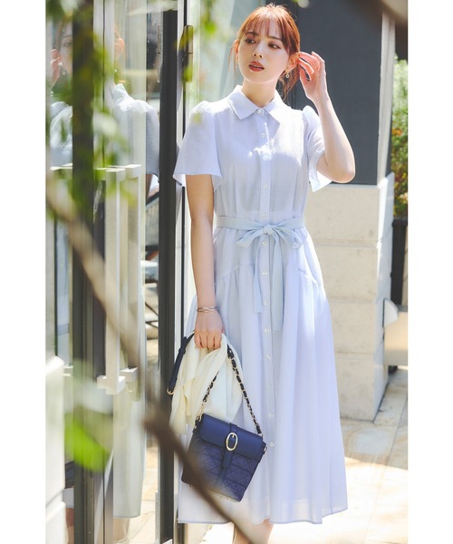 「LAISSE PASSE」 7分袖ニットカーディガン MEDIUM スモークピンク レディース_画像5