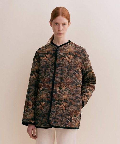 LAVENHAM（ラベンハム） ノーカラージャケット 8 ブラウン レディース