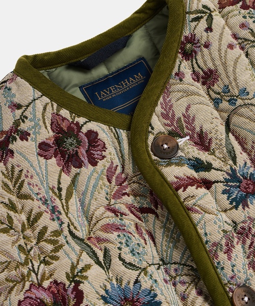 「LAVENHAM」 ノーカラージャケット 8 ブラウン レディース_画像7