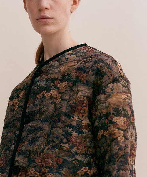 「LAVENHAM」 ノーカラージャケット 8 ブラウン レディース_画像9