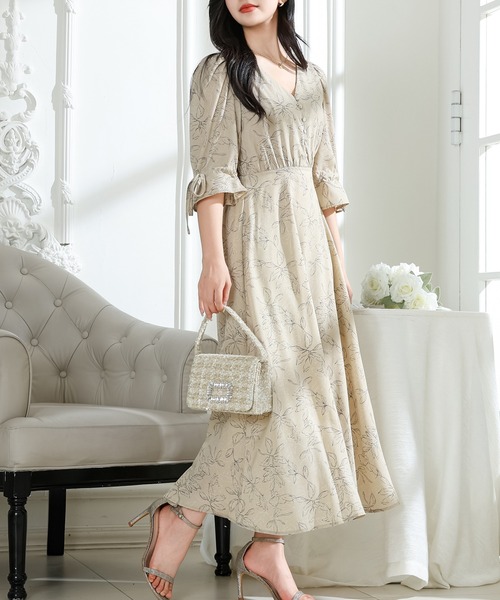 「Lace Ladies」 7分袖ワンピース FREE アイボリー レディース_画像2