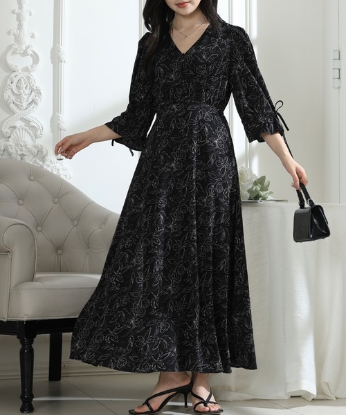 「Lace Ladies」 7分袖ワンピース FREE アイボリー レディース_画像7