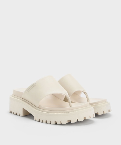 「CHARLES & KEITH」 フラットサンダル 25cm ブラック レディース_画像7