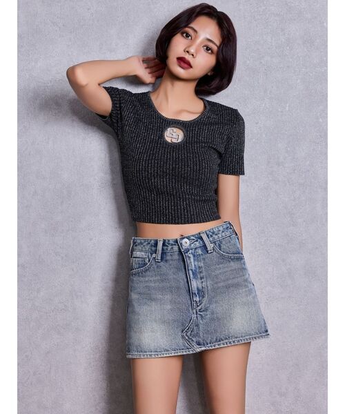 GYDA（ジェイダ） tシャツ GG bijou MOLDラメニットトップス