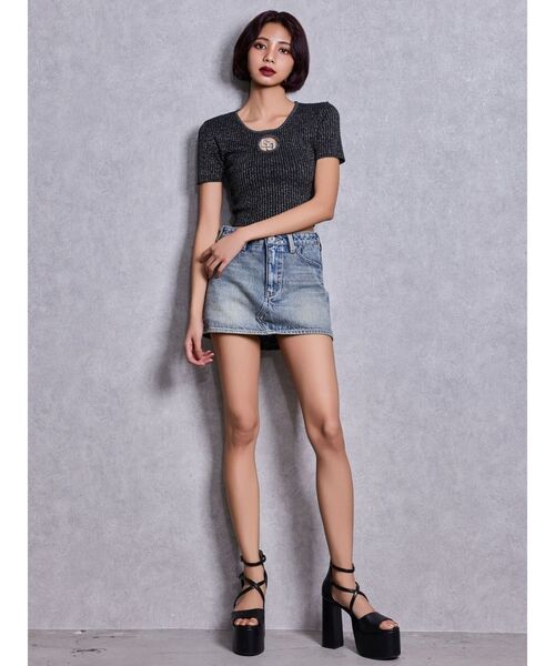 GYDA（ジェイダ） tシャツ GG bijou MOLDラメニットトップス