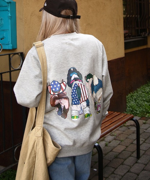 「ZIP FIVE」 「COURO」スウェットカットソー LARGE オートミール レディース_画像3