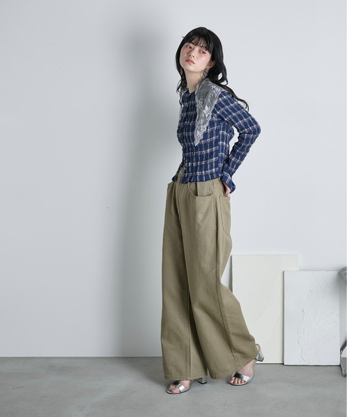 THE Yon スカーフ バンダナ チュールレーストライアングルスカーフ