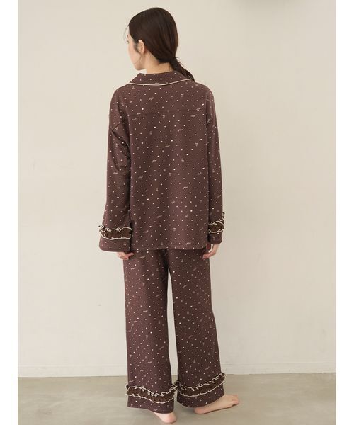 SNIDEL HOME パジャマ ルームウェア ハートドット柄ロングパンツ