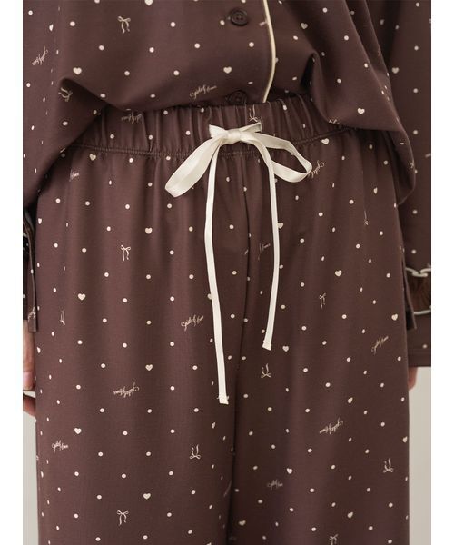 SNIDEL HOME パジャマ ルームウェア ハートドット柄ロングパンツ